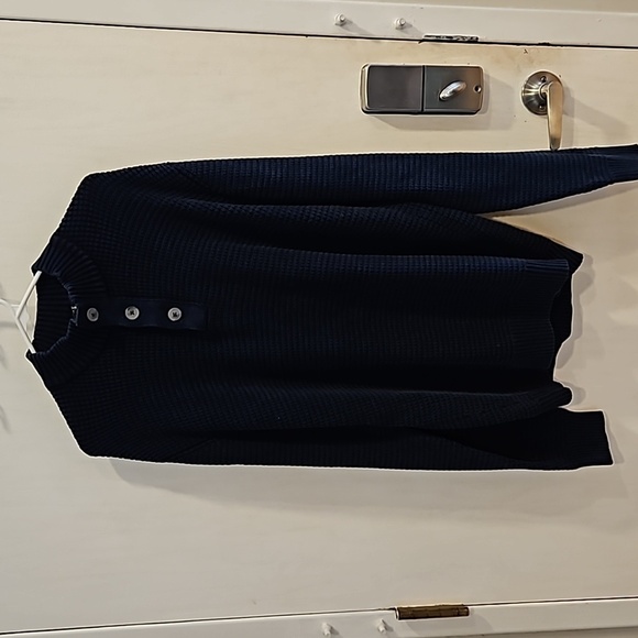 Magee 1866 Navy Blue Wahed Cotton Quarter Button Zip Pullover Sweater XXL NWOT - Picture 2 of 9